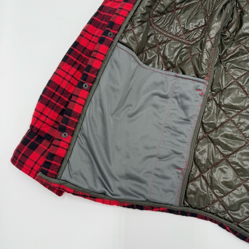 NWT Relwen Men’s Quilted Flannel Shirt Jacket Shacket Red Black Medium Large - Picture 9 of 15